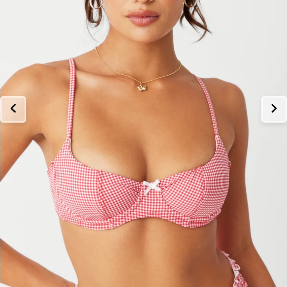 Frankie’s bikinis cola top red gingham